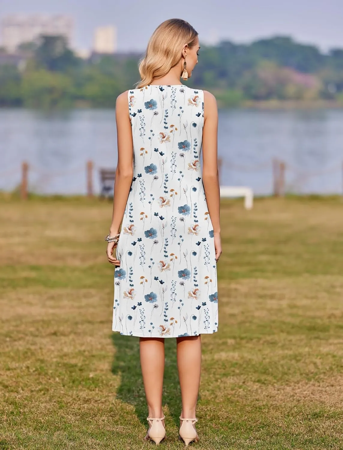 Zeagoo Women's Summer Dress Sleeveless Beach Dress (DE Only)