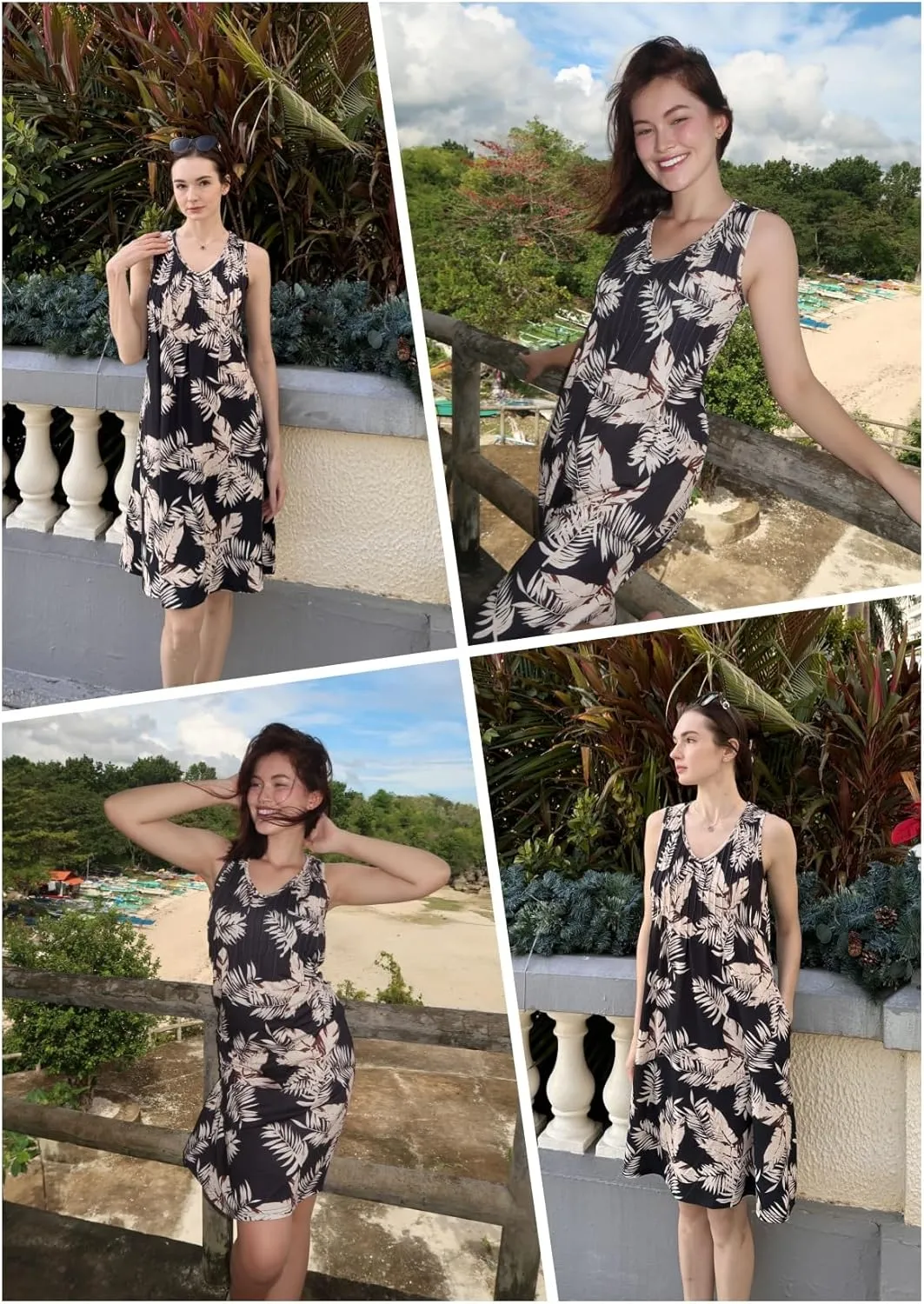 Zeagoo Women's Summer Dress Sleeveless Beach Dress (DE Only)