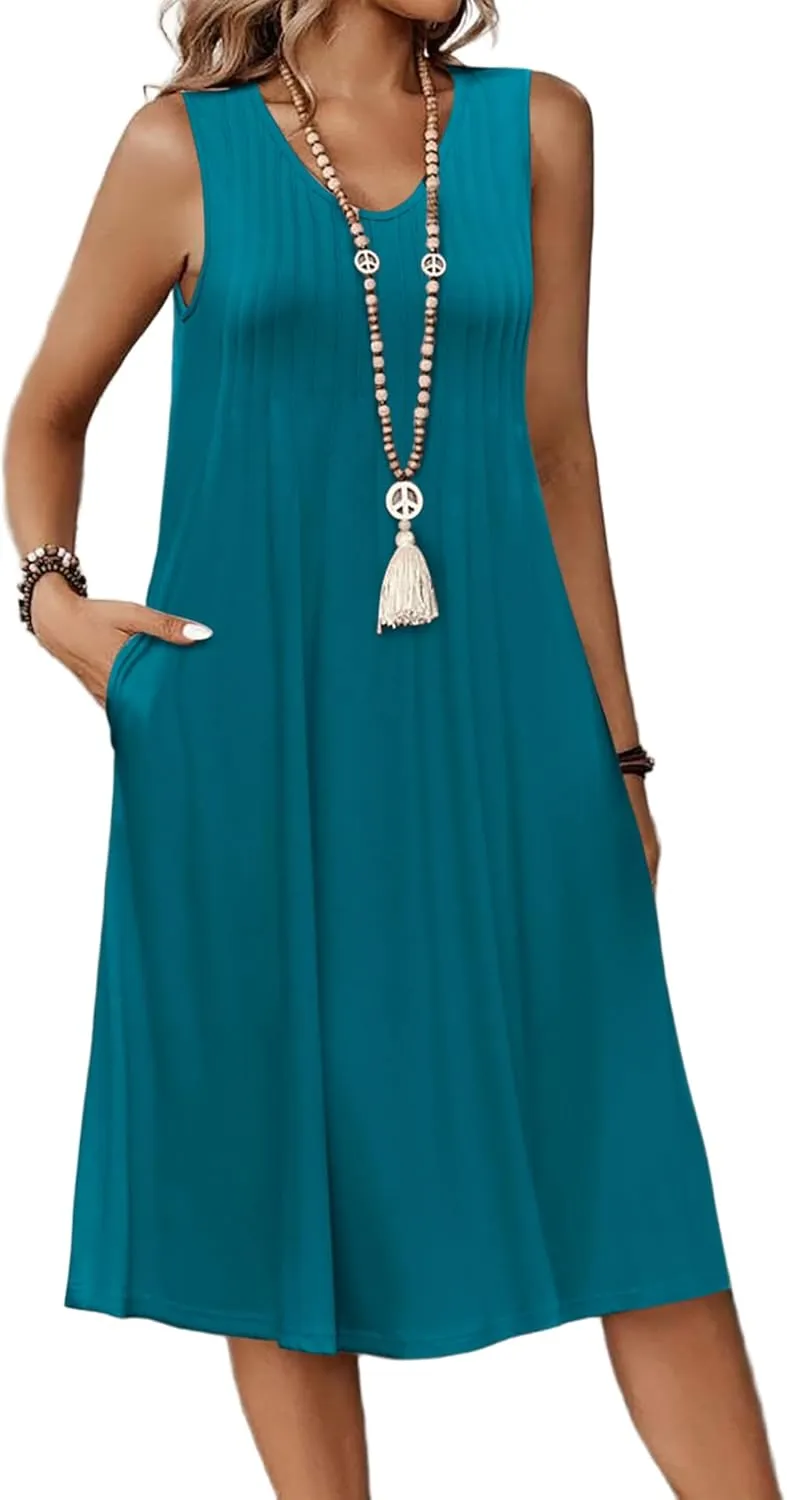 Zeagoo Women's Summer Dress Sleeveless Beach Dress (DE Only)