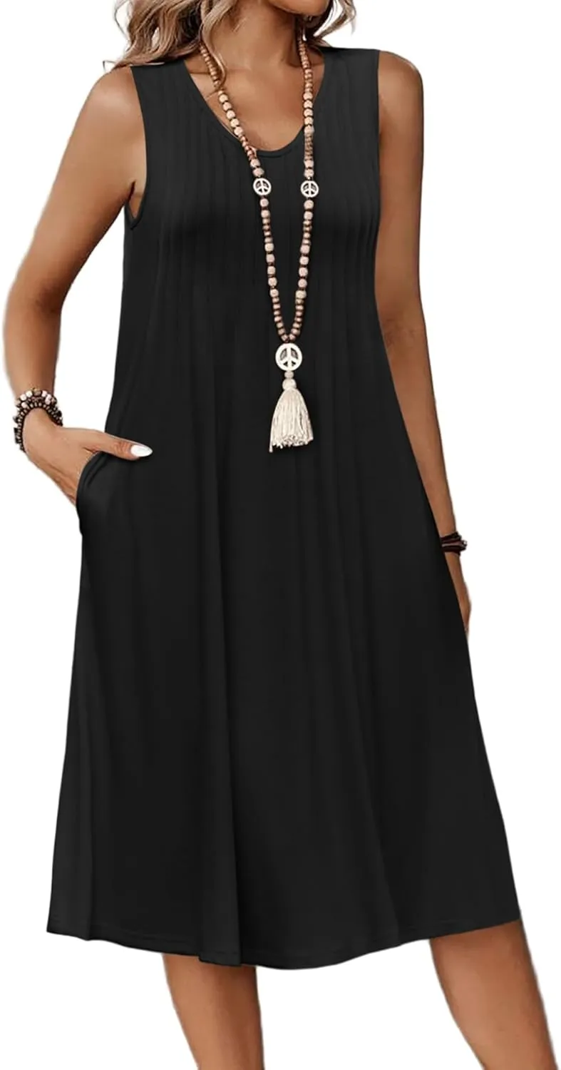 Zeagoo Women's Summer Dress Sleeveless Beach Dress (DE Only)