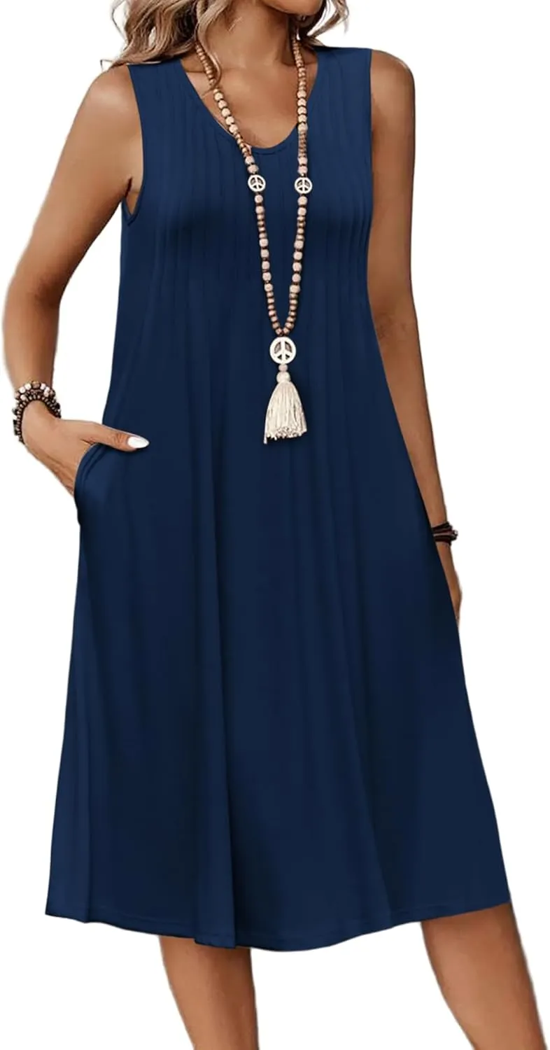 Zeagoo Women's Summer Dress Sleeveless Beach Dress (DE Only)