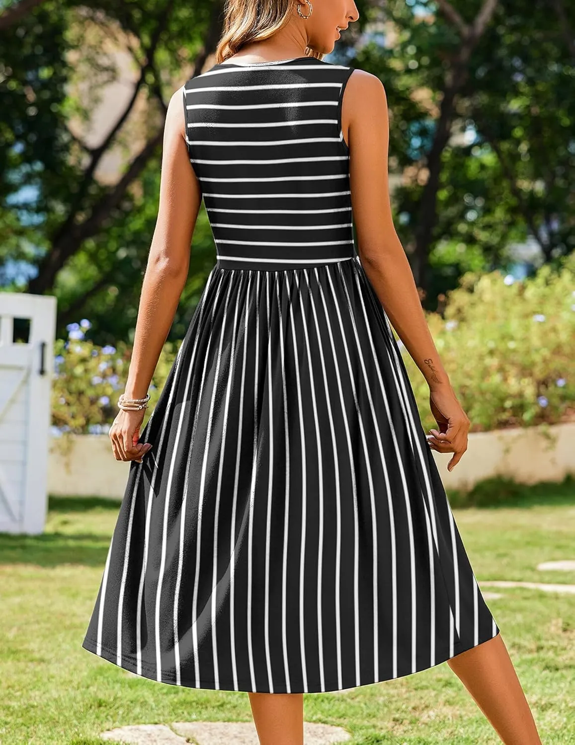 Zeagoo Women's Summer Tank Midi Dress with Pockets