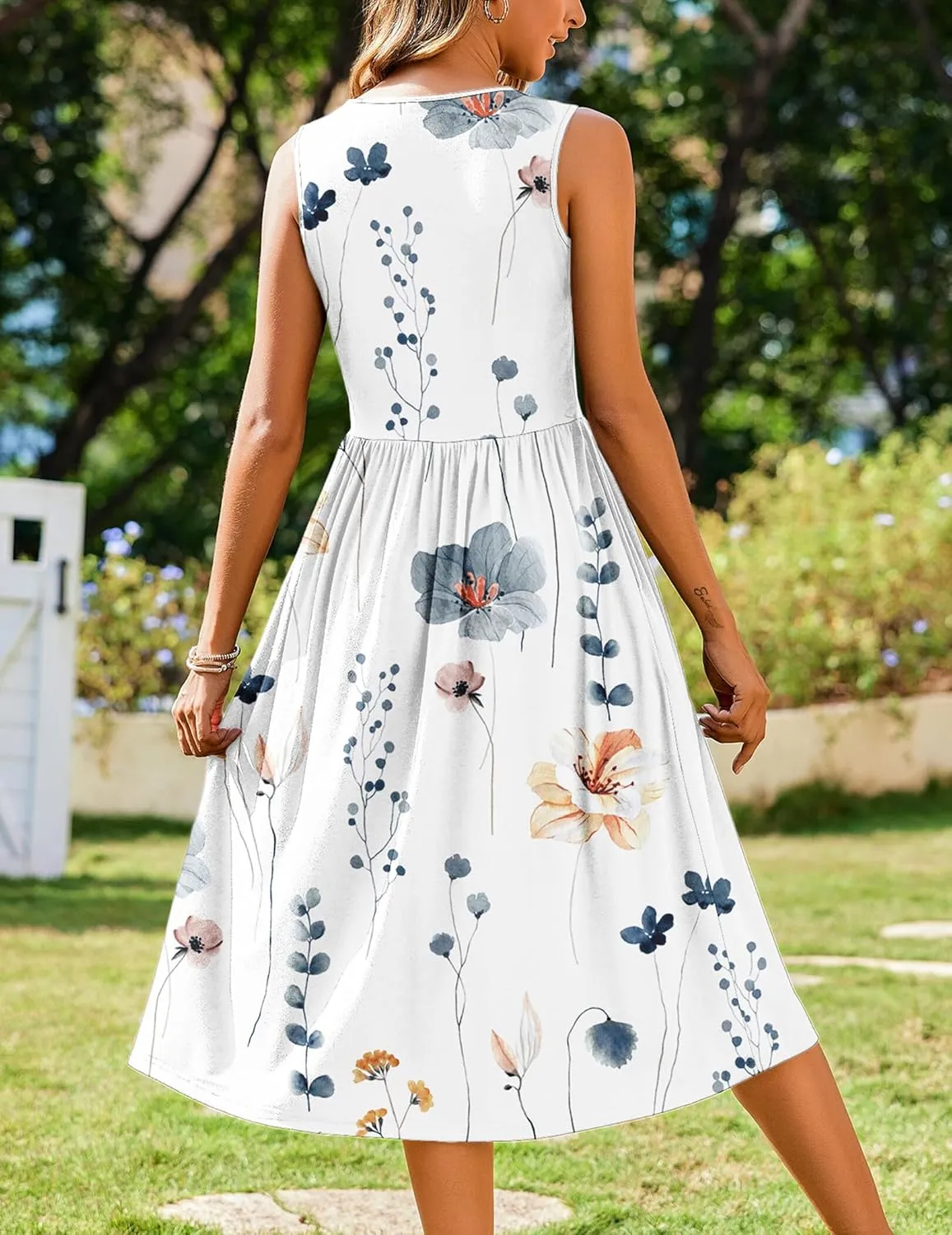 Zeagoo Women's Summer Tank Midi Dress with Pockets