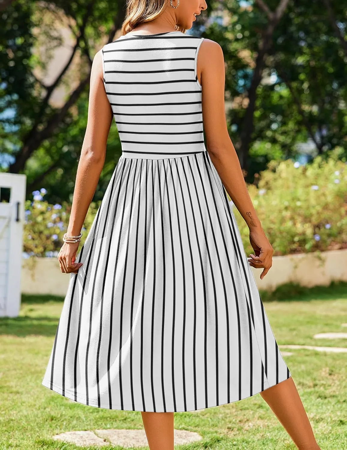 Zeagoo Women's Summer Tank Midi Dress with Pockets